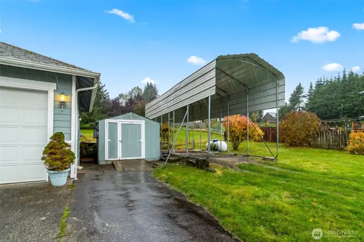 RV carport and garden shed
