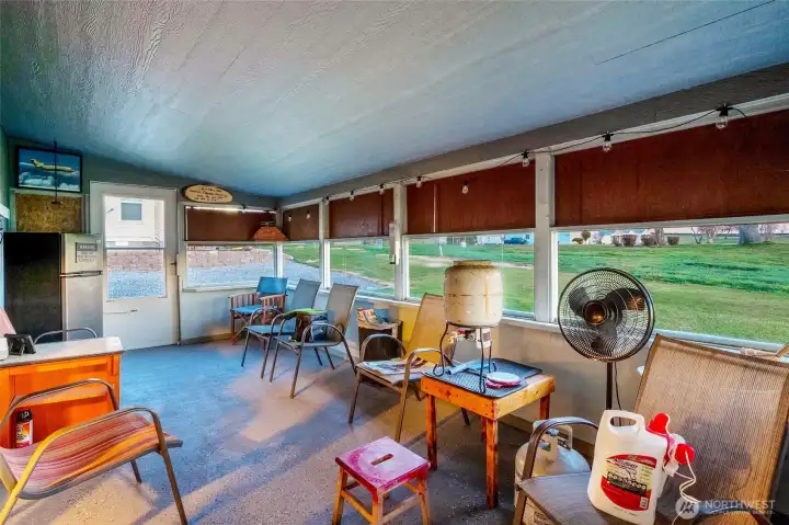 One of two sun porches overlooking Sage Hills Golf Course.