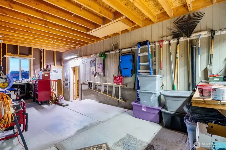 Covered breezeway connecting spaces with added storage and functionality