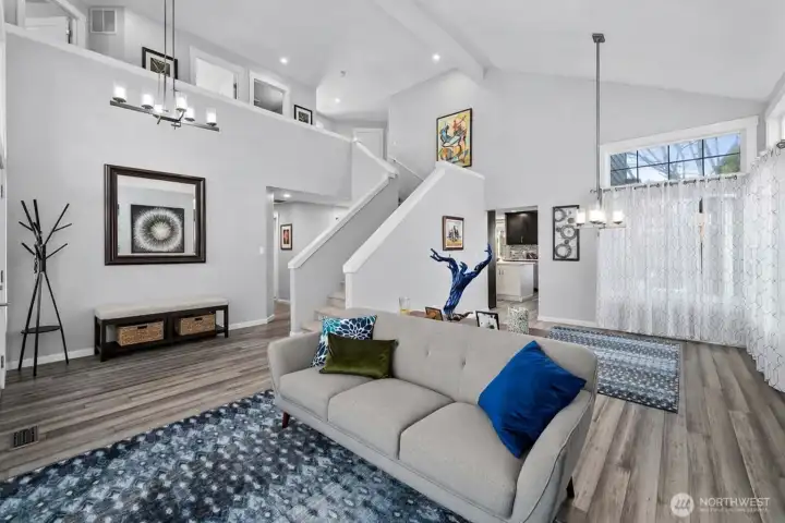 Vaulted Entry & Living Room