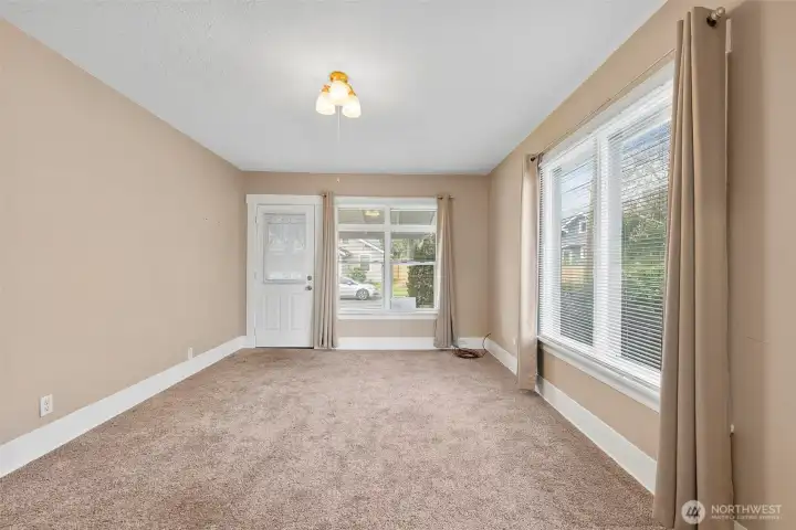 Inside entry to living room.