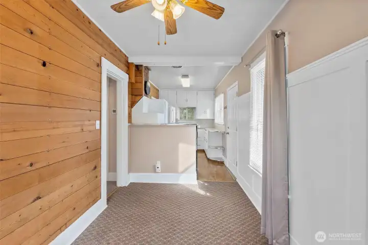 Eating area off kitchen.