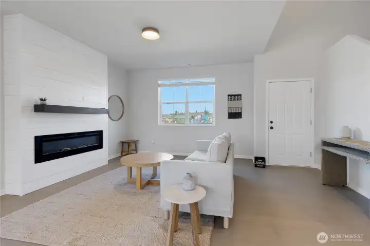 Cozy Living Room with Fireplae