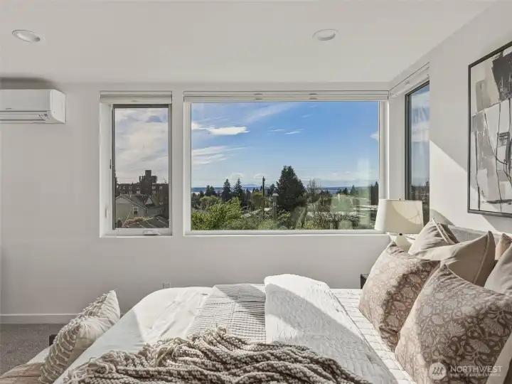 Water and mountain views from primary