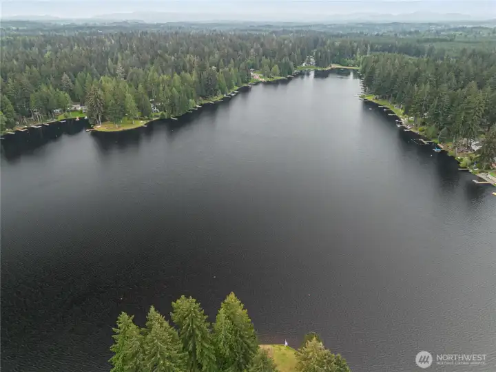 Aerial view of the lake