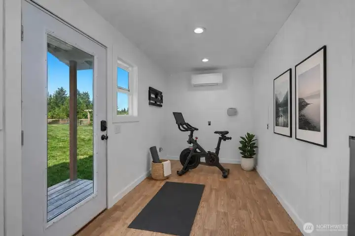 ADU as a gym. (Virtually Staged)