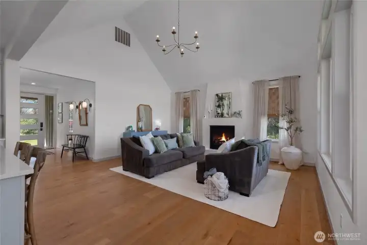 Grand Living Room with Vaulted Ceilings.