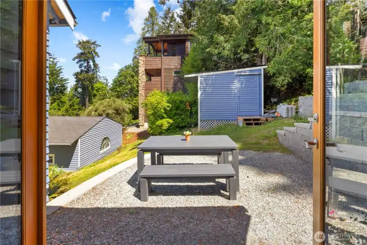 Extend your entertaining to o the patio off the updated kitchen.