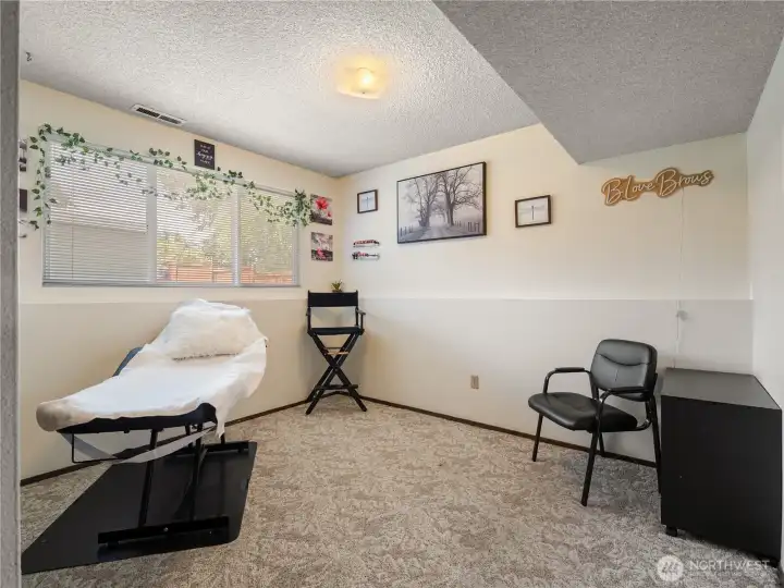 This lower level bedroom can double as a flex-space and can be used as a craft room, media room, office, den, or whatever you want. This lower level bedroom can double as a flex-space and can be used as a craft room, media room, office, den, or whatever you want.