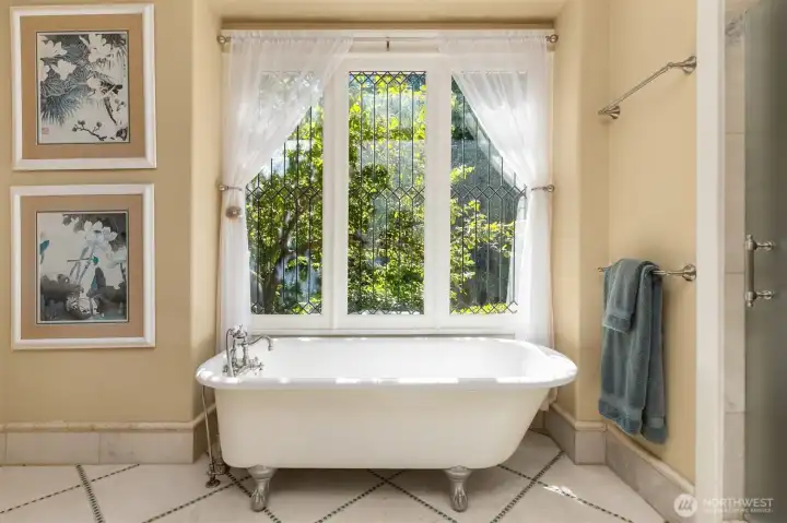 Clawfoot tub in primary bath Clawfoot tub in primary bath