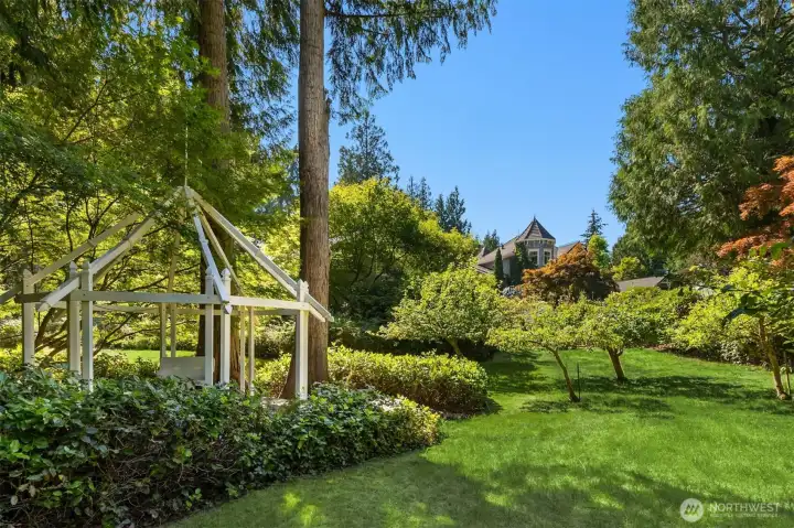 One of the lawns and gazebo. One of the lawns and gazebo.