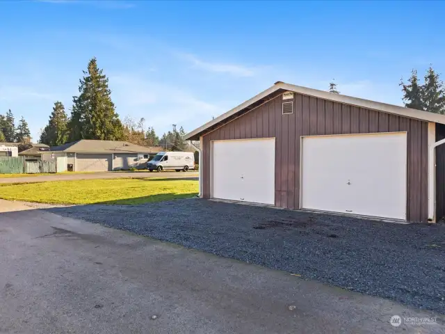 The 20' x 24' detached garage is accessed from the alley.