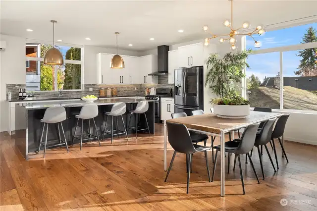 The dining area is an entertainers delight and can accomodate the largest of dinner parties. The 8-top table in the photo is large with still a lot of room to expand when needed.