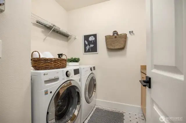 Large laundry room with great storage.