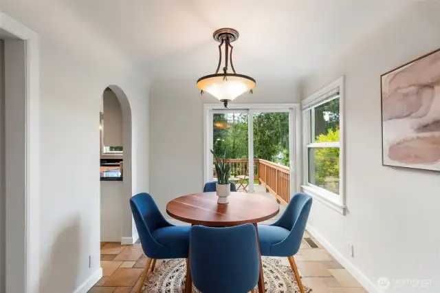 Dining room has a door to the deck