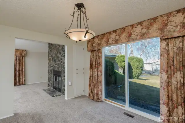 Main dining room toward fireplace