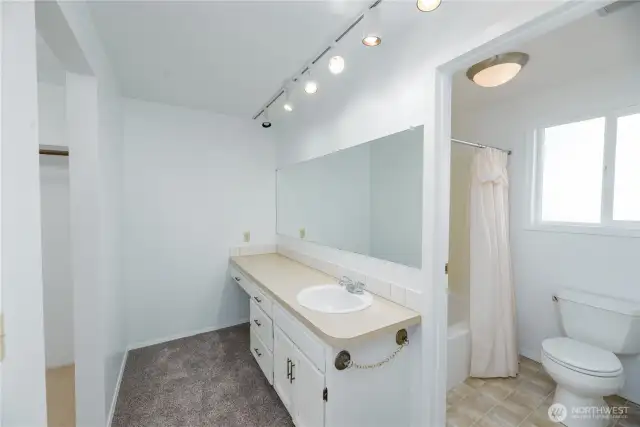 Main M bath with walk-in closet(left)
