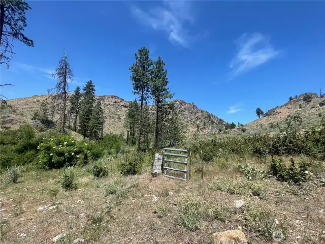 Gate to the BLM land is located at the north end of the valley.