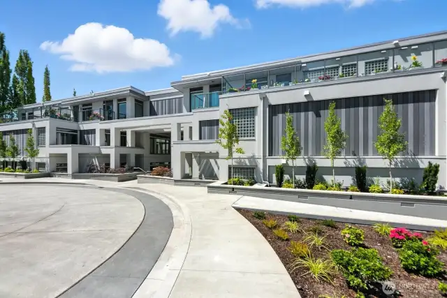The private circular drive provides convenience for deliveries and drop-offs, enhancing accessibility and ease of use for the property.