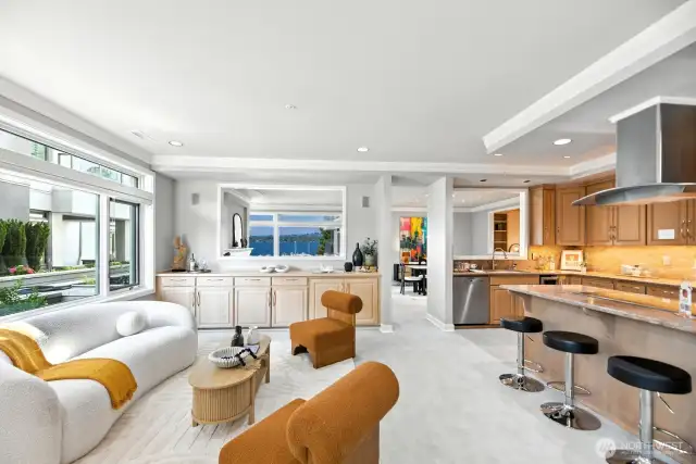 Family room is situated to encompass that beautiful lake view.