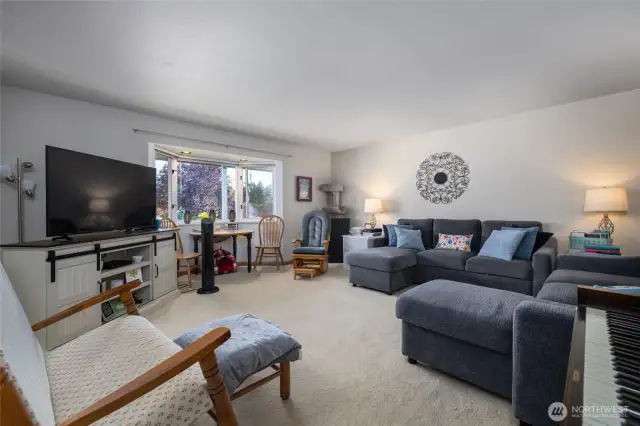 Unit A offers a spacious living room.