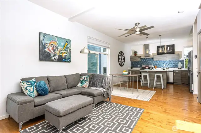 Open floor plan is great for entertaining