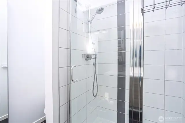 European tiled master bathroom shower