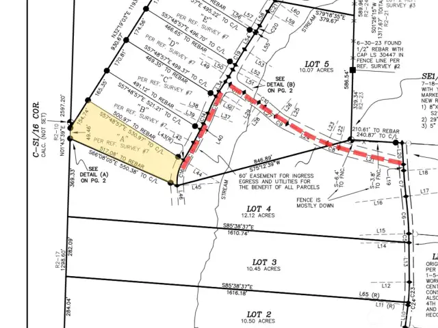 Survey with subject property highlighted.