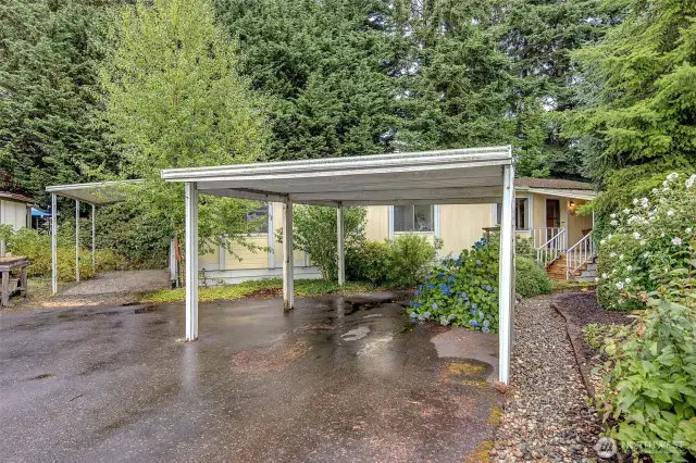 Two carports for covered parking