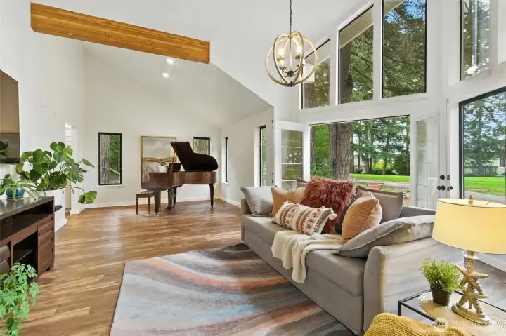 Gorgeous space looking at back deck and golf course