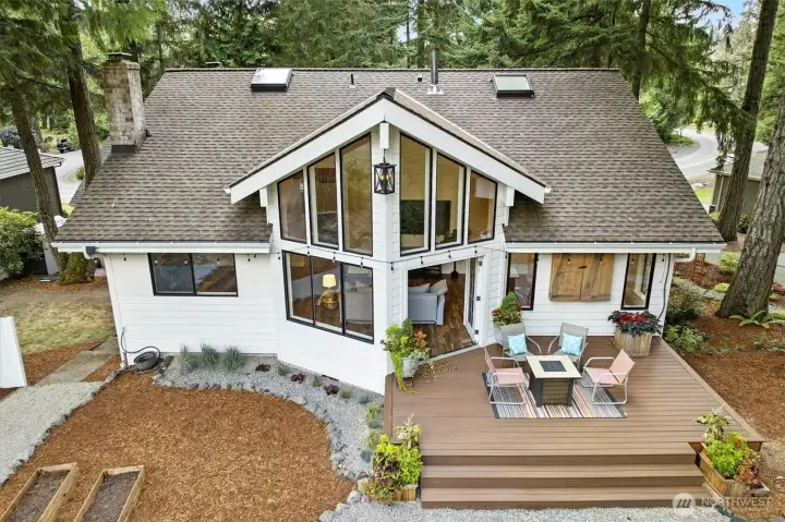 New deck - yard professionally landscaped with attention to detail all around