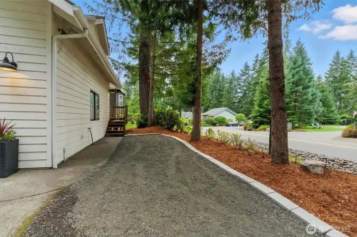 Extra gravel parking area