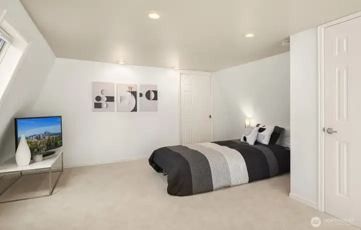 Two closet provide plenty of extra storage.