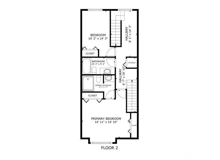 Second level floor plan