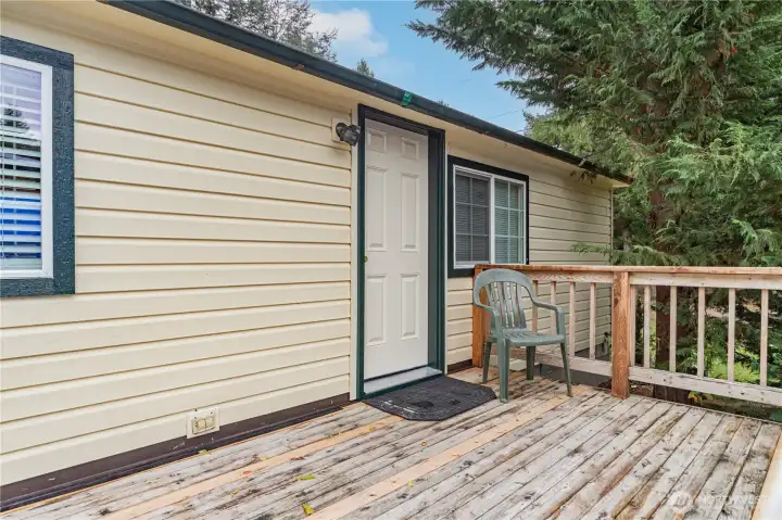 This is the deck off of the kitchen.