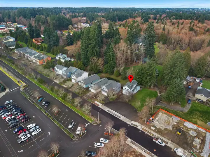 Nearby new construction homes underway.