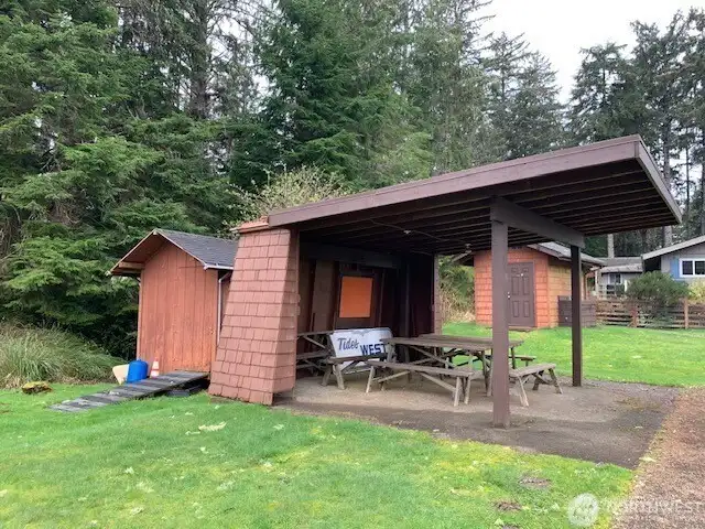 Covered picnic area.