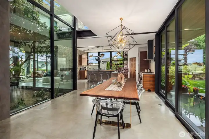 Flanked by the koi pond and atrium, a truly unique dining experience!