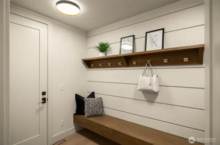 Mud room off of the garage