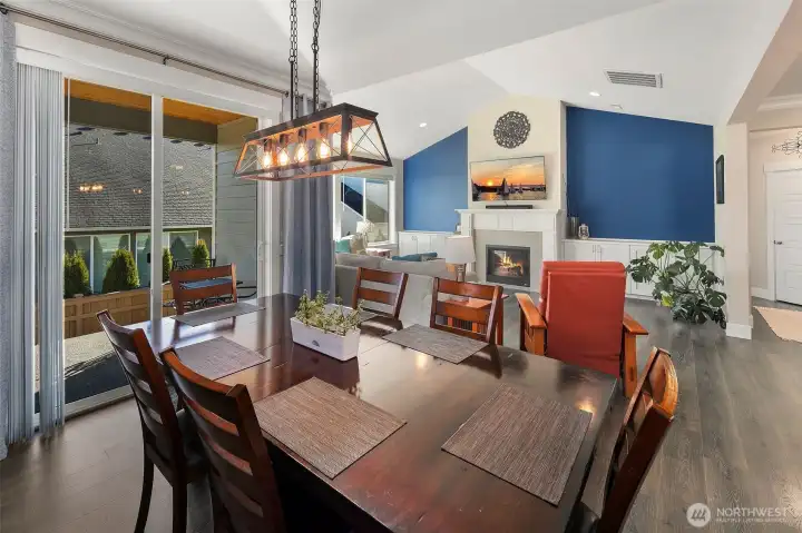 Dining area with direct access to the covered patio, creating an easy indoor-outdoor flow for everyday meals or entertaining.