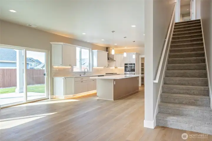 Large slider into rear yard off kitchen and living room