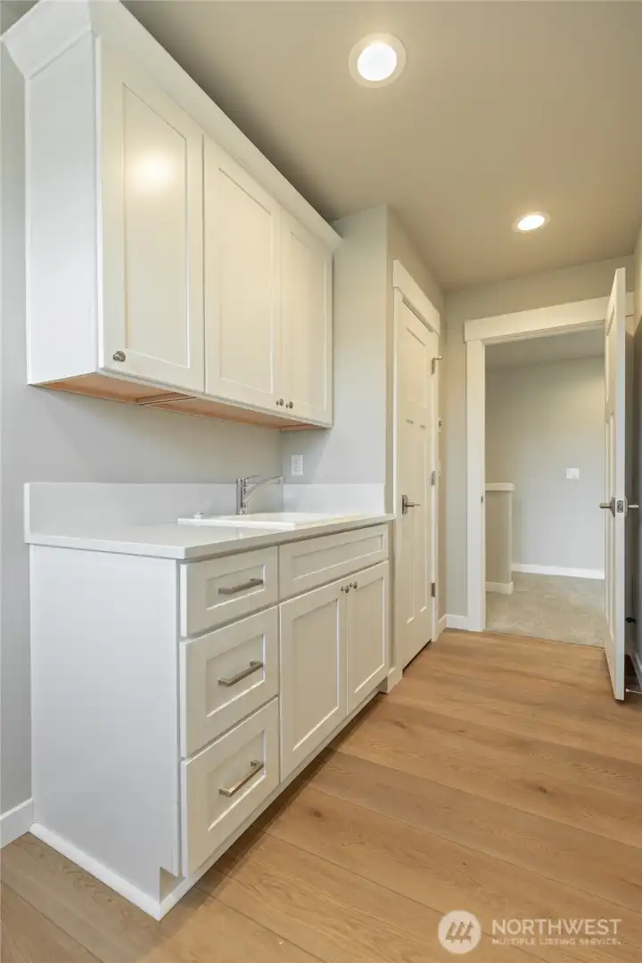 Laundry with sink and storage