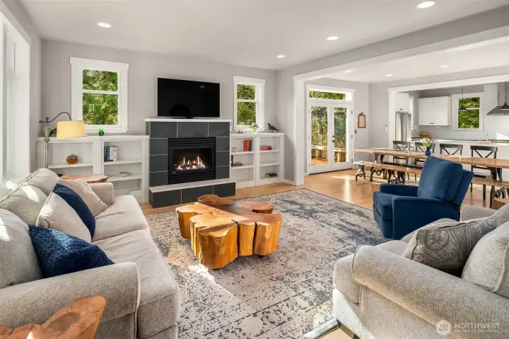 Flowing floor plan, abundant light. hardwood floors.