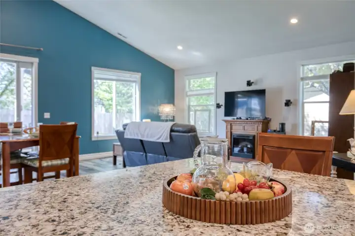 Open space welcomes multi-area entertaining.