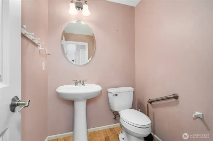 Powder Bathroom on Main,  Photoshopped to remove personal items still in the home