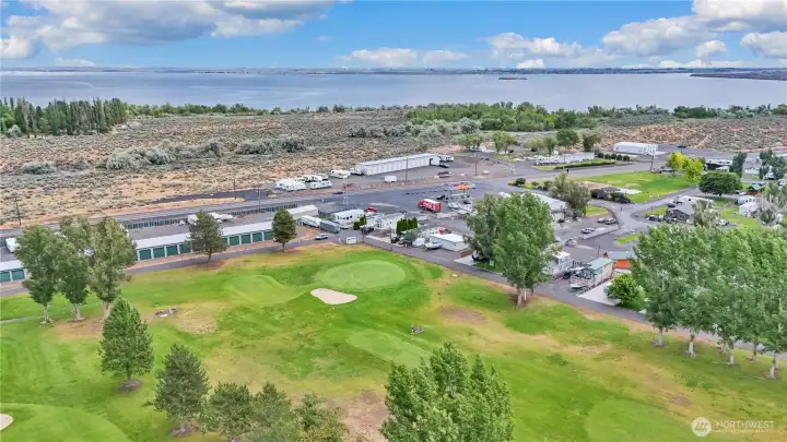Enjoy peaceful golf course views from your own getaway in the heart of the Potholes recreation area.