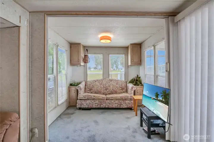Cozy living area provides a welcoming place to relax after a day outdoors.