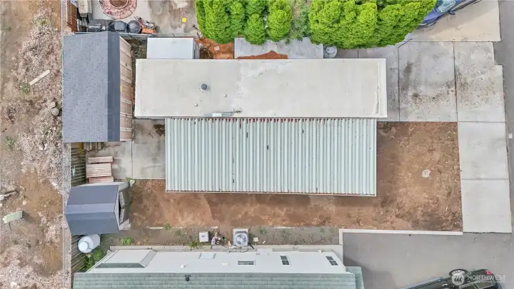 Two storage sheds provide valuable space for tools, gear, and equipment.