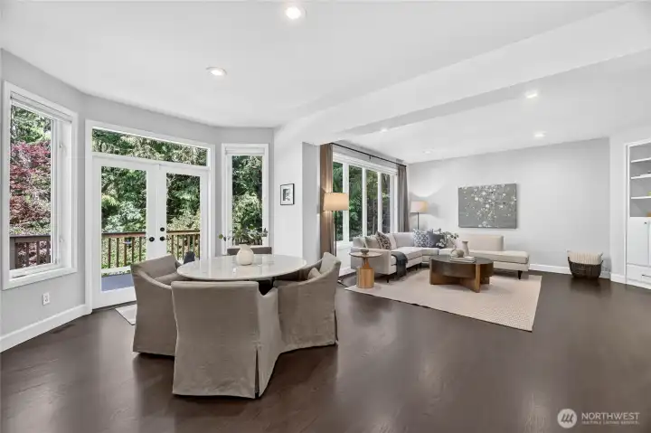 Expansive Family Room Open to Kitchen