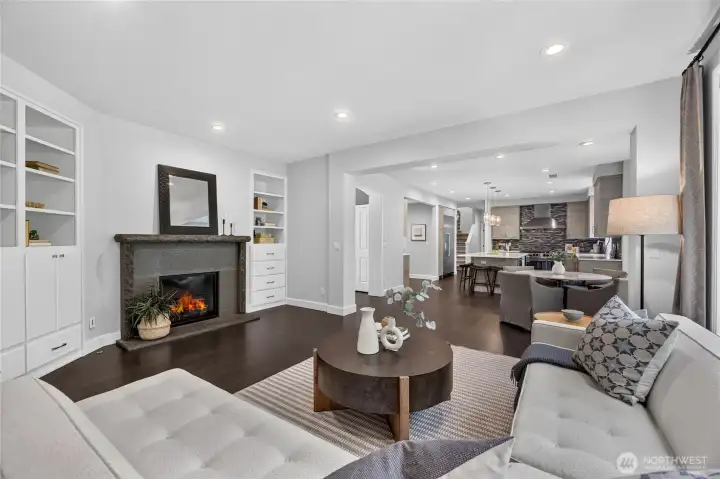 Expansive Family Room Open to Kitchen